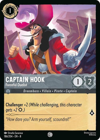 Image for Captain Hook - Forceful Duelist (186/204) (Reign of Jafar) - Disney Lorcana