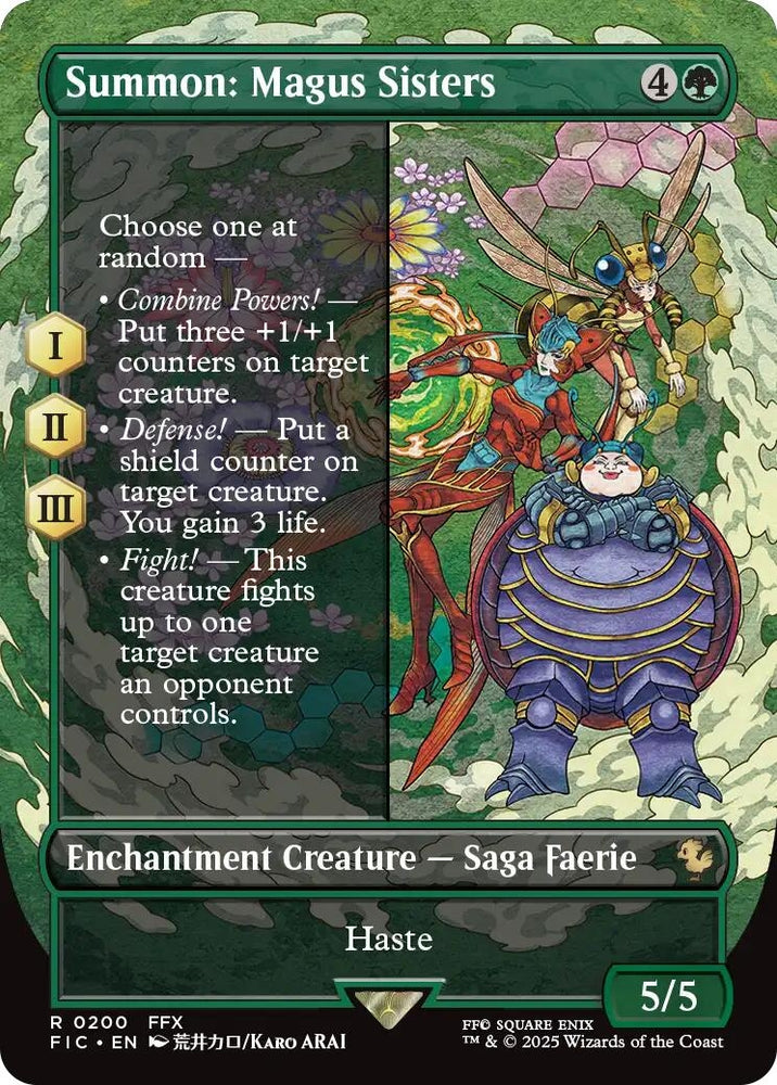 Image for Summon: Magus Sisters (Borderless) (200) [Commander: FINAL FANTASY] - Magic: The Gathering