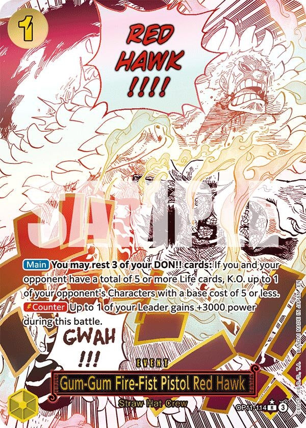 Gum-Gum Fire-Fist Pistol Red Hawk (Alternate Art) (OP11-114) (A Fist of Divine Speed)