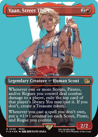 Image for Vaan, Street Thief (Borderless) (Surge Foil) (535) (FINAL FANTASY) - Magic: The Gathering