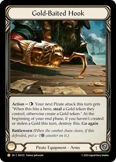 Image for Gold-Baited Hook (Treasure) (SEA125) (High Seas) - Flesh and Blood TCG