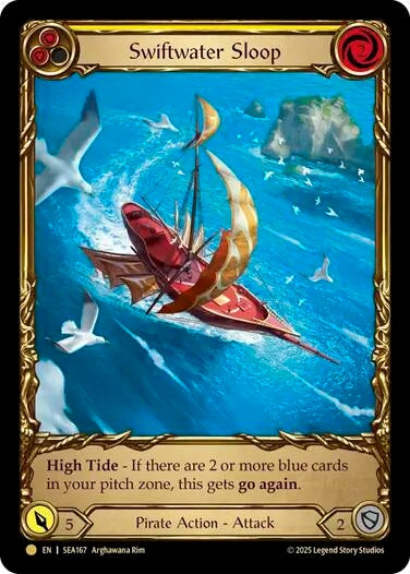 Image for Swiftwater Sloop (Yellow) (Treasure) (SEA167) (High Seas) - Flesh and Blood TCG