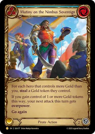 Image for Mutiny on the Nimbus Sovereign (Treasure) (SEA177) (High Seas) - Flesh and Blood TCG