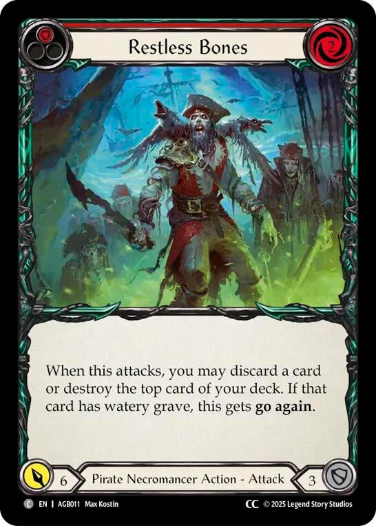 Image for Restless Bones (Red) (CC Tag) (AGB011) (Armory Deck: Gravy Bones) - Flesh and Blood TCG
