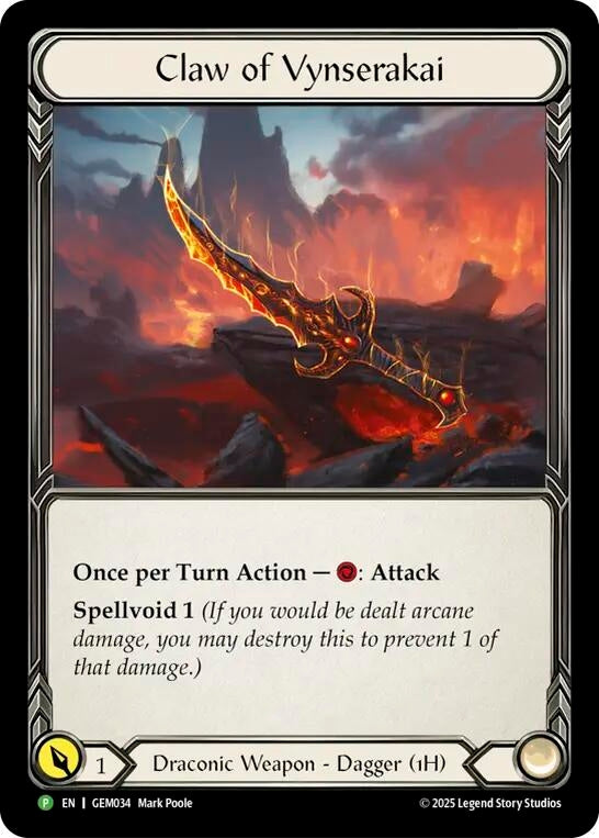 Image for Claw of Vynserakai (GEM034) (GEM Pack 2) - Flesh and Blood TCG