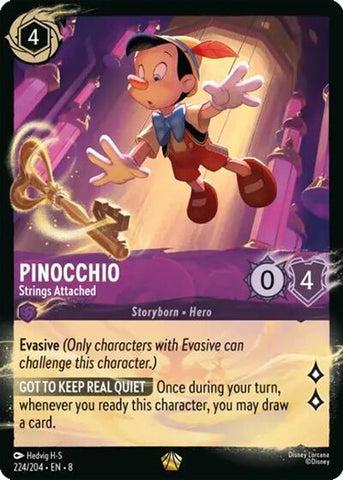 Image for Pinocchio - Strings Attached (224/204) (224/204) (Illumineer's Quest: Palace Heist) - Disney Lorcana