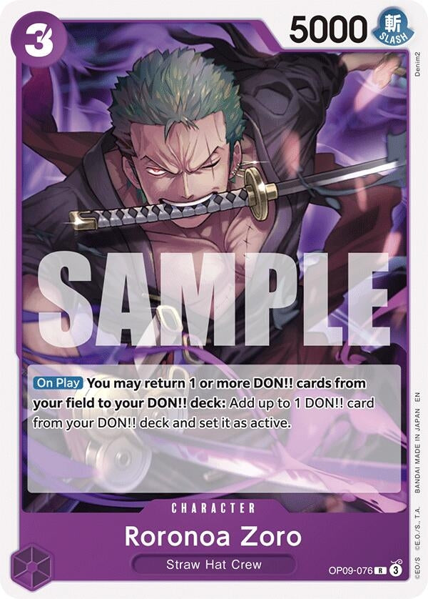Roronoa Zoro (Reprint) (OP09-076) [Starter Deck 26: PURPLE/BLACK Monkey.D.Luffy]