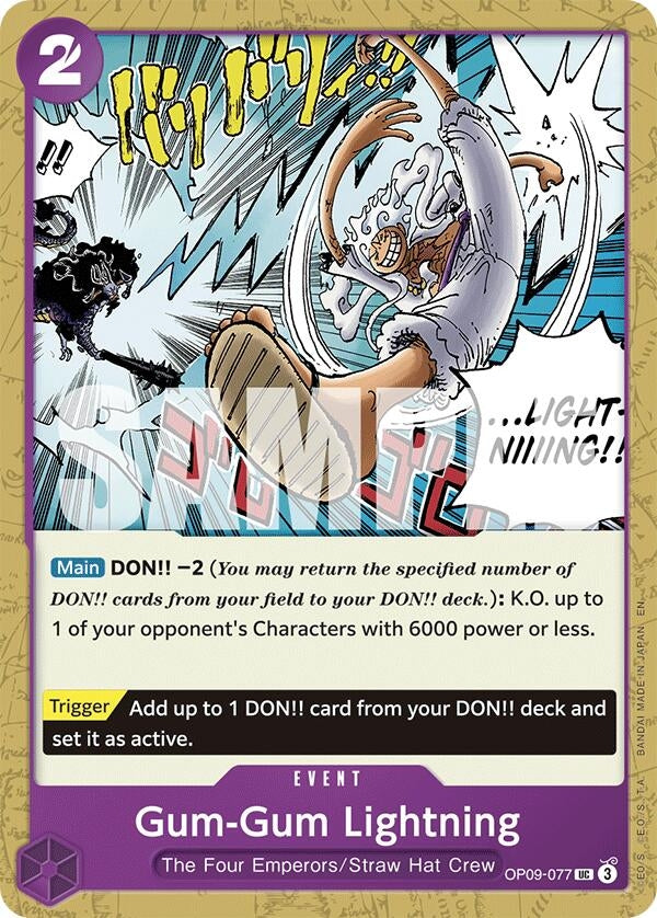 Gum-Gum Lightning (Reprint) (OP09-077) [Starter Deck 26: PURPLE/BLACK Monkey.D.Luffy]