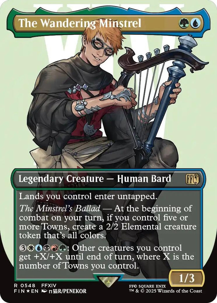 Image for The Wandering Minstrel (Borderless) (Surge Foil) (548) [FINAL FANTASY] - Magic: The Gathering