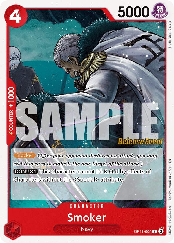 Image for Smoker (OP11-005) (A Fist of Divine Speed Release Event Cards) - One Piece Card Game