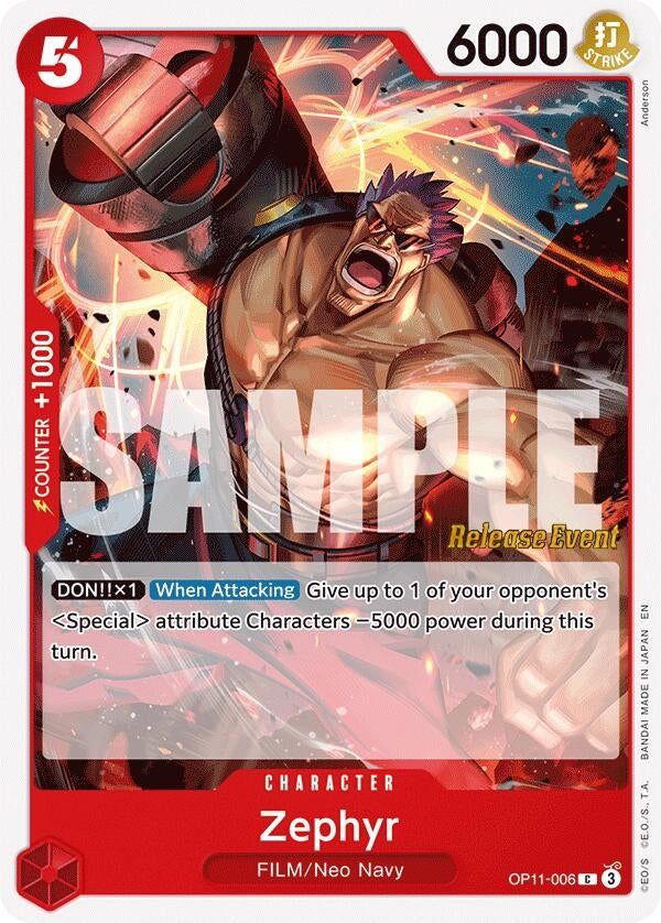 Image for Zephyr (OP11-006) (A Fist of Divine Speed Release Event Cards) - One Piece Card Game