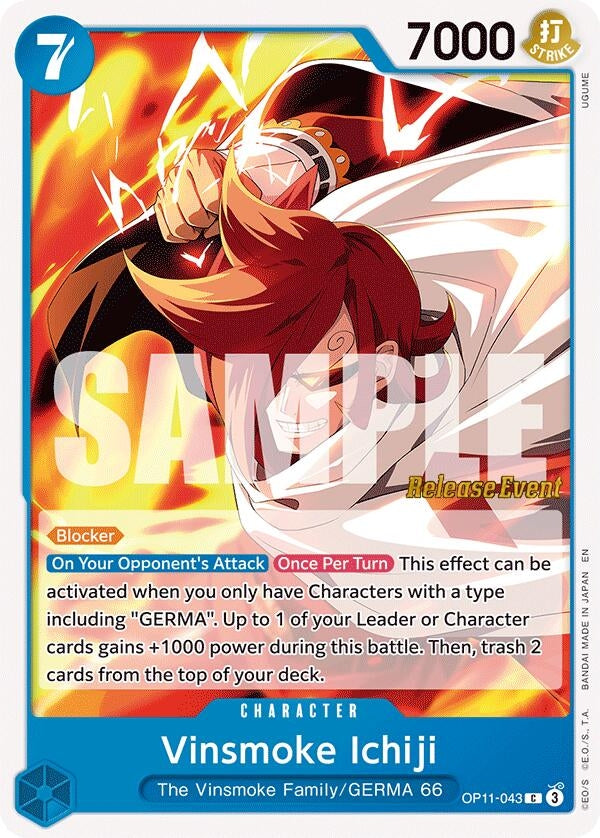 Image for Vinsmoke Ichiji (OP11-043) (A Fist of Divine Speed Release Event Cards) - One Piece Card Game