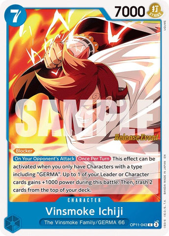 Image for Vinsmoke Ichiji (OP11-043) (A Fist of Divine Speed Release Event Cards) - One Piece Card Game