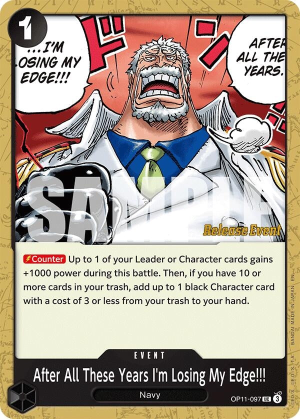 Image for After All These Years I'm Losing My Edge!!! (OP11-097) (A Fist of Divine Speed Release Event Cards) - One Piece Card Game