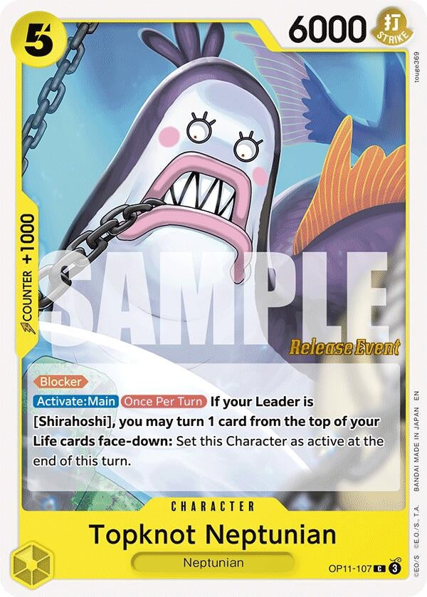 Image for Topknot Neptunian (OP11-107) (A Fist of Divine Speed Release Event Cards) - One Piece Card Game