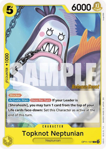 Image for Topknot Neptunian (OP11-107) (A Fist of Divine Speed Release Event Cards) - One Piece Card Game