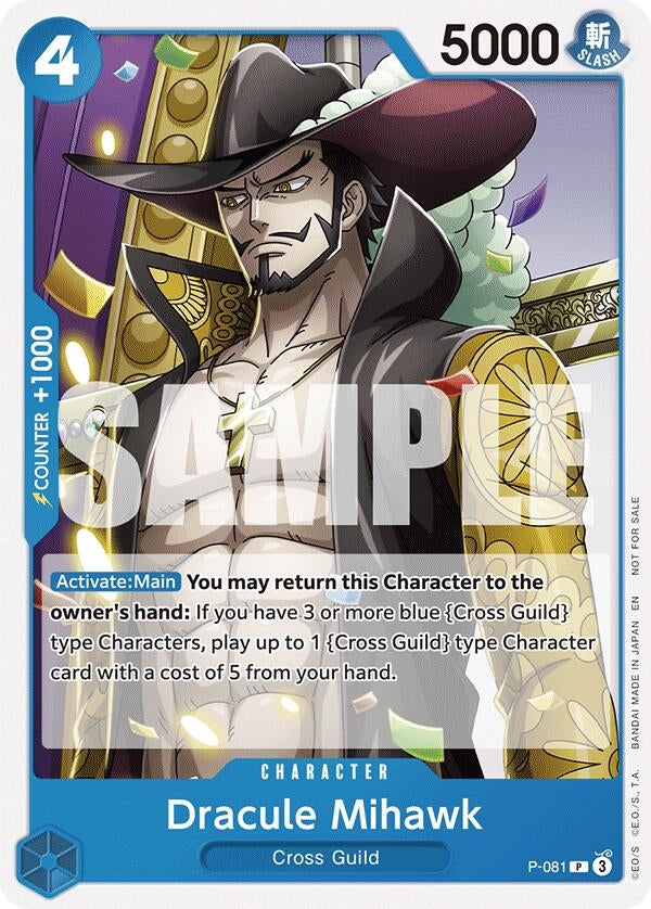 Dracule Mihawk (A Fist of Divine Speed Release Event) (P-081) [One Piece Promotion Cards]