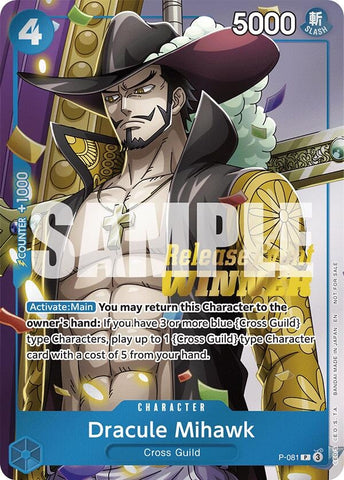 Dracule Mihawk (A Fist of Divine Speed Release Event Winner) (P-081) [One Piece Promotion Cards]