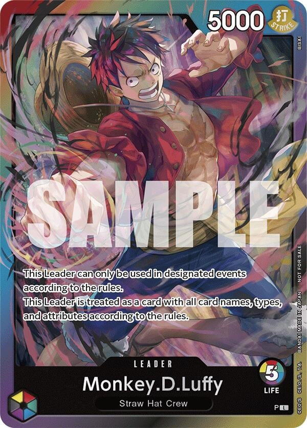 Monkey.D.Luffy (A Fist of Divine Speed Release Event Leader) (P) [One Piece Promotion Cards]
