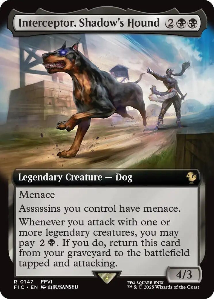 Image for Interceptor, Shadow's Hound (Extended Art) (147) [Commander: FINAL FANTASY] - Magic: The Gathering