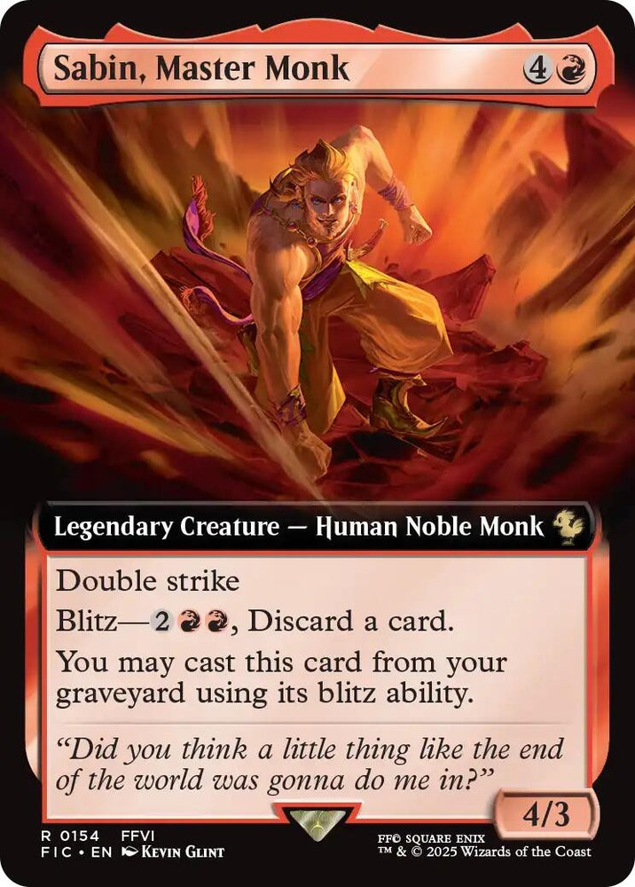 Image for Sabin, Master Monk (Extended Art) (154) [Commander: FINAL FANTASY] - Magic: The Gathering