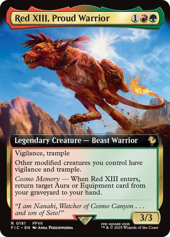 Image for Red XIII, Proud Warrior (Extended Art) (181) [Commander: FINAL FANTASY] - Magic: The Gathering