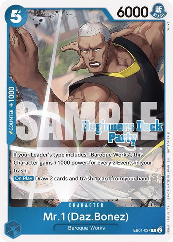 Mr. 1 (Daz.Bonez) (Beginners Deck Party [ST-23] - [ST-28] Participation Pack) (EB01-027) [One Piece Promotion Cards]