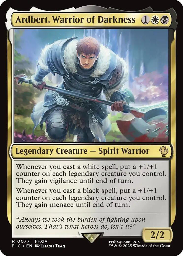 Image for Ardbert, Warrior of Darkness (Surge Foil) (77) [Commander: FINAL FANTASY] - Magic: The Gathering