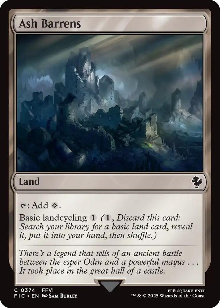 Image for Ash Barrens (Surge Foil) (374) [Commander: FINAL FANTASY] - Magic: The Gathering
