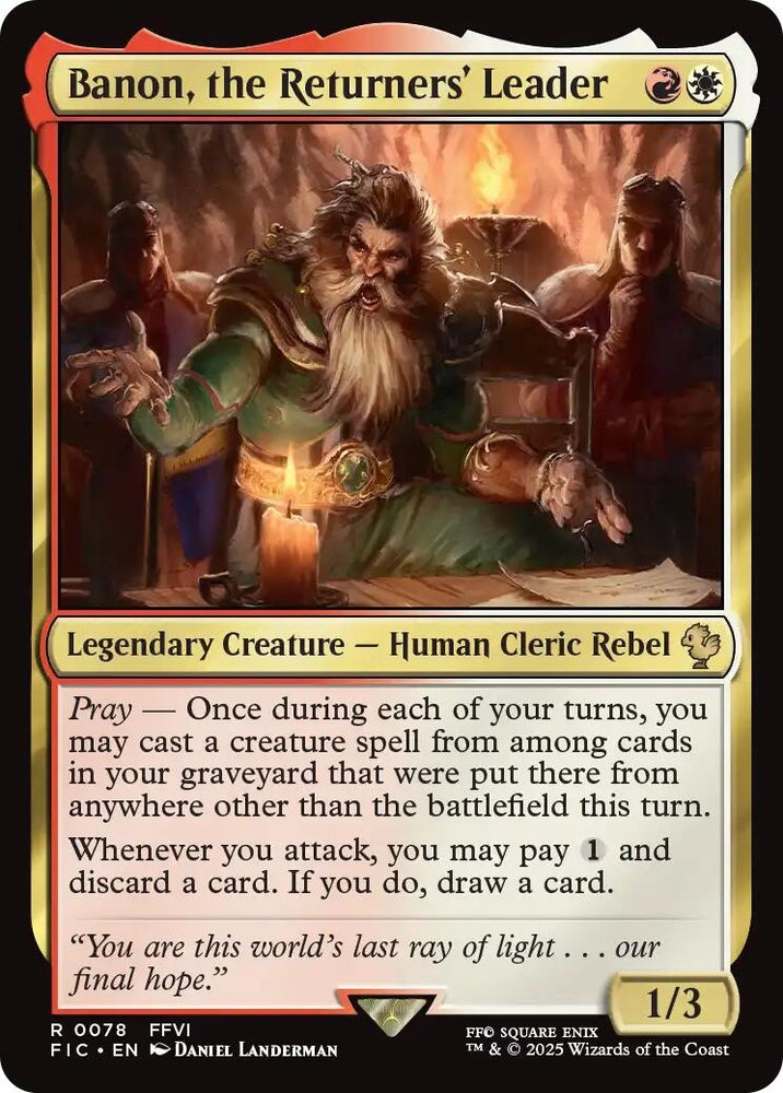 Image for Banon, the Returners' Leader (Surge Foil) (78) [Commander: FINAL FANTASY] - Magic: The Gathering
