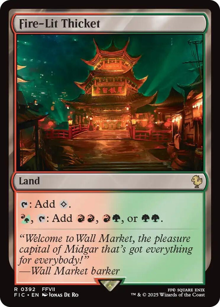Image for Fire-Lit Thicket (Surge Foil) (392) [Commander: FINAL FANTASY] - Magic: The Gathering