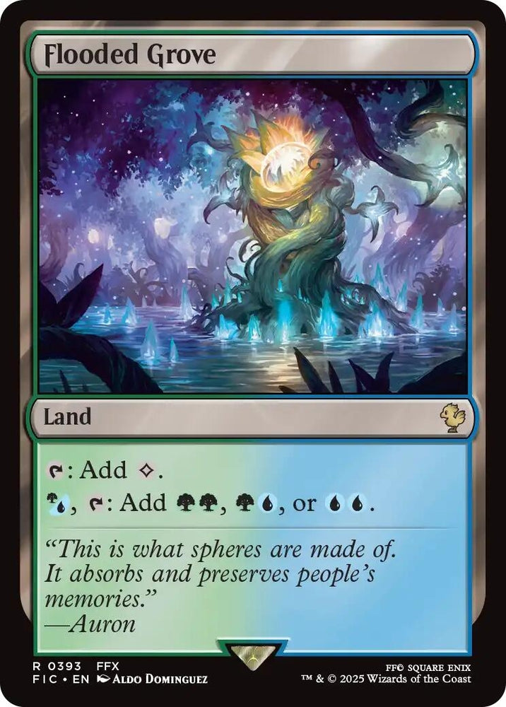 Image for Flooded Grove (Surge Foil) (393) [Commander: FINAL FANTASY] - Magic: The Gathering