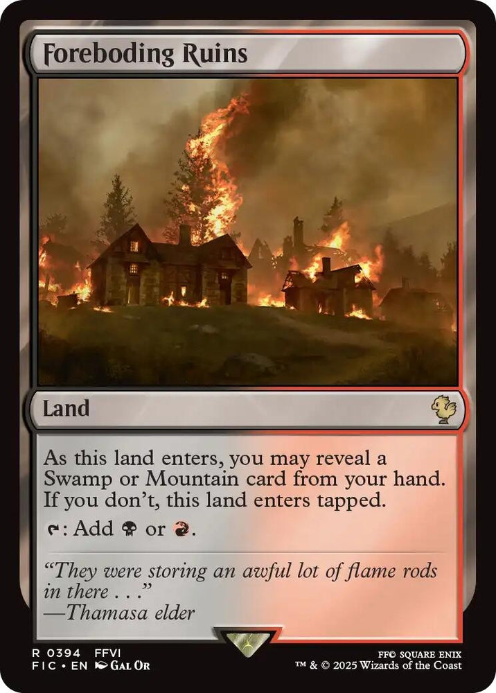 Image for Foreboding Ruins (Surge Foil) (394) [Commander: FINAL FANTASY] - Magic: The Gathering