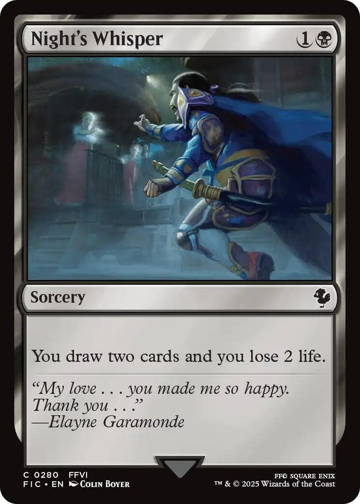 Image for Night's Whisper (Surge Foil) (280) [Commander: FINAL FANTASY] - Magic: The Gathering