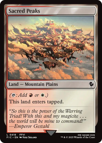 Image for Sacred Peaks (Surge Foil) (418) [Commander: FINAL FANTASY] - Magic: The Gathering