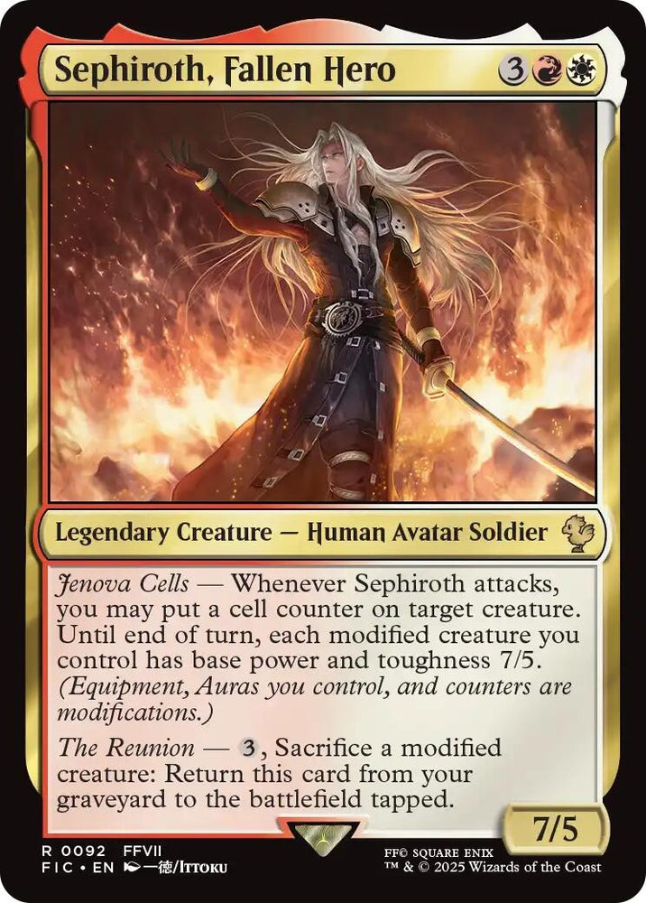 Image for Sephiroth, Fallen Hero (Surge Foil) (92) [Commander: FINAL FANTASY] - Magic: The Gathering