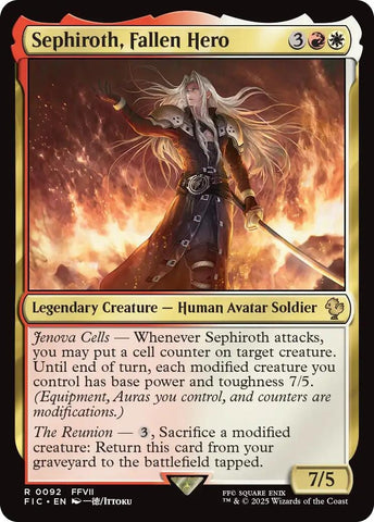 Image for Sephiroth, Fallen Hero (Surge Foil) (92) [Commander: FINAL FANTASY] - Magic: The Gathering