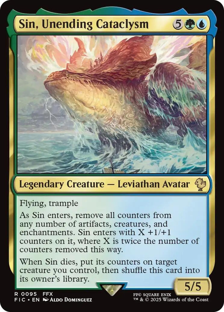 Image for Sin, Unending Cataclysm (Surge Foil) (95) [Commander: FINAL FANTASY] - Magic: The Gathering