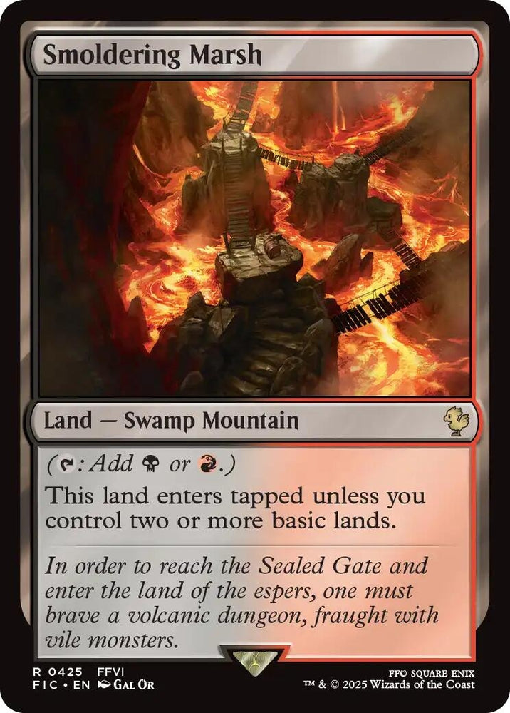 Image for Smoldering Marsh (Surge Foil) (425) [Commander: FINAL FANTASY] - Magic: The Gathering