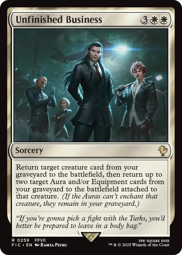 Image for Unfinished Business (Surge Foil) (259) [Commander: FINAL FANTASY] - Magic: The Gathering