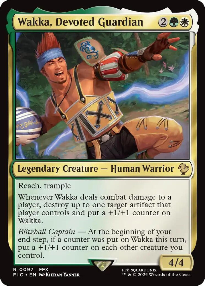 Image for Wakka, Devoted Guardian (Surge Foil) (97) [Commander: FINAL FANTASY] - Magic: The Gathering