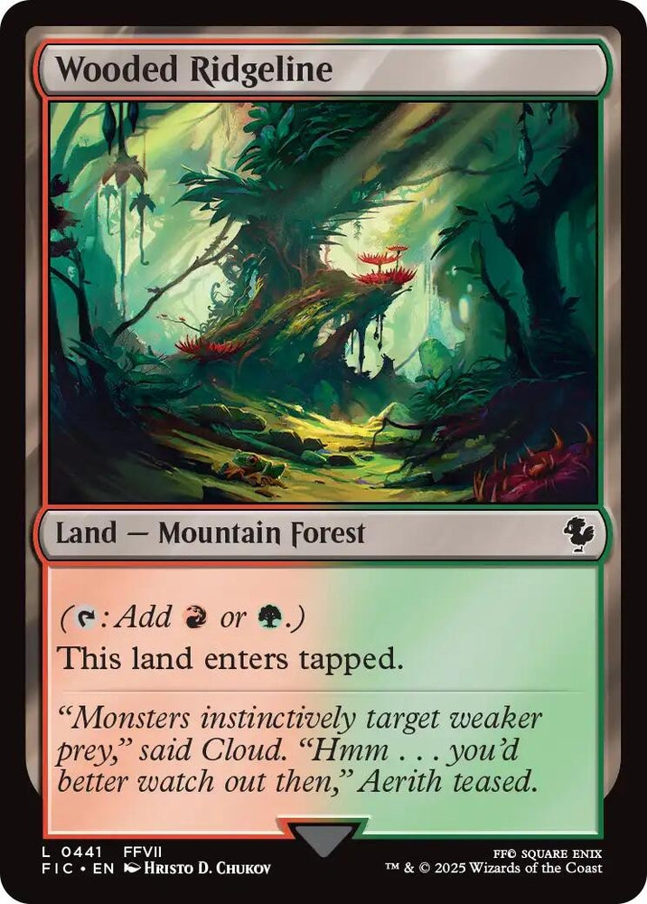 Image for Wooded Ridgeline (Surge Foil) (441) [Commander: FINAL FANTASY] - Magic: The Gathering
