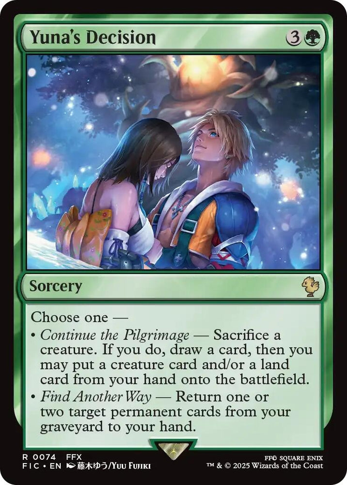 Image for Yuna's Decision (Surge Foil) (74) [Commander: FINAL FANTASY] - Magic: The Gathering