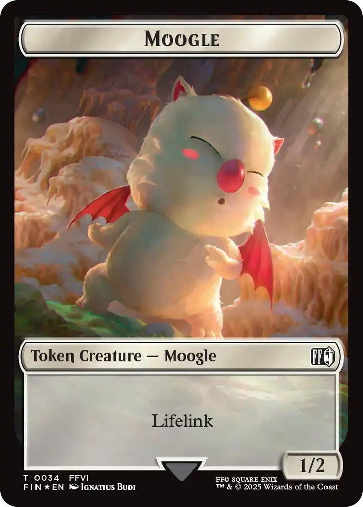 Image for Moogle // Zombie Double-Sided Token (Surge Foil) (34 // 6) [Commander: FINAL FANTASY] - Magic: The Gathering