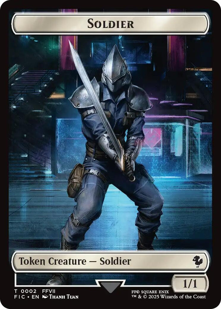 Image for Soldier // Rebel Double-Sided Token (Surge Foil) (2 // 7) [Commander: FINAL FANTASY] - Magic: The Gathering