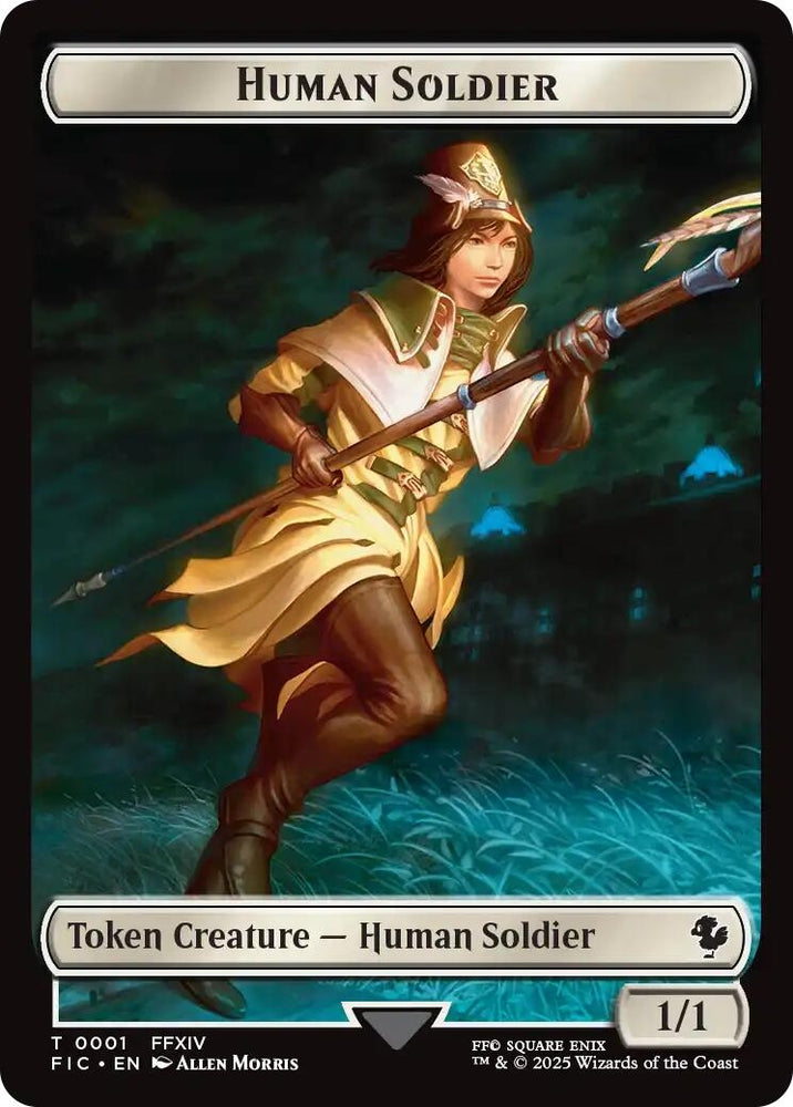 Image for Human Soldier // Hero (0032) Double-Sided Token (Surge Foil) (1 // 32) [Commander: FINAL FANTASY] - Magic: The Gathering