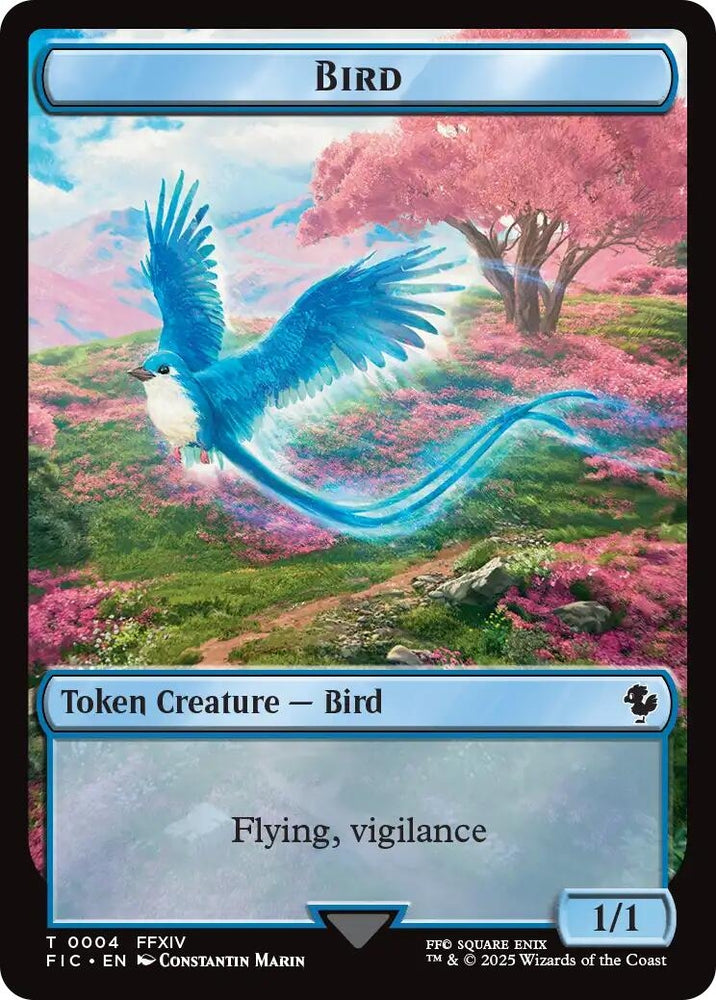 Image for Bird // Hero (0028) Double-Sided Token (Surge Foil) (4 // 28) [Commander: FINAL FANTASY] - Magic: The Gathering