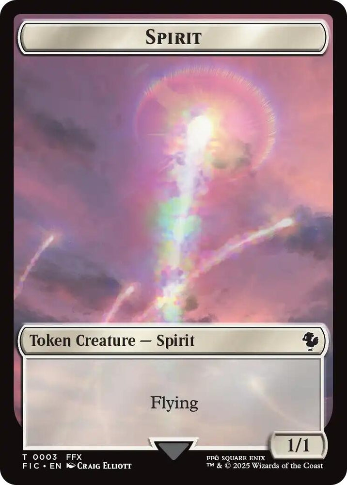 Image for Spirit // Hero (0026) Double-Sided Token (Surge Foil) (3 // 26) [Commander: FINAL FANTASY] - Magic: The Gathering