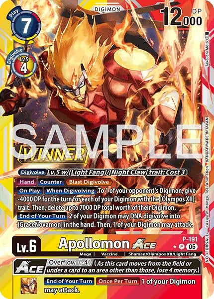 Image for Apollomon ACE (Store Tournament 2025 Vol.3 Winner Pack) (P-191 P) (Digimon Promotion Cards) - Digimon Card Game