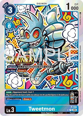 Image for Tweetmon (Store Tournament 2025 Vol.3 Winner Pack) (P-190 P) (Digimon Promotion Cards) - Digimon Card Game